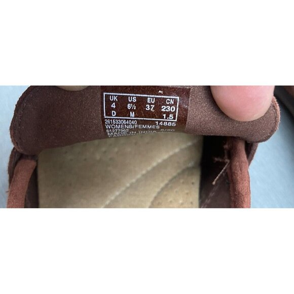 WOMEN'S Clarks Ultimate Comfort Brown Suede Penny Loafers Size 6.5 Flats Shoes - Picture 5 of 15